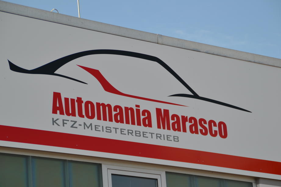 Fassadenschild Automania Marasco KFZ-Meisterbetrieb